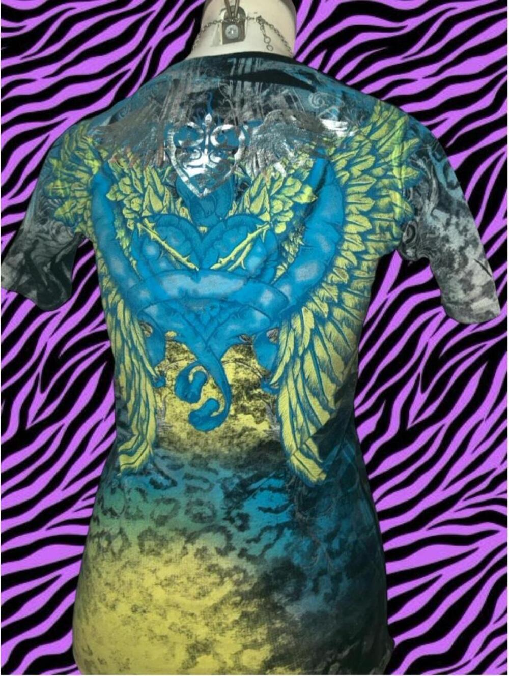 SICKK and HTF Y2K cyber-punk Sinful V-Neck Tee